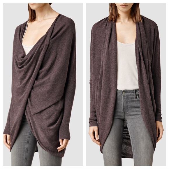 All Saints Sweaters - Allsaints Size Small Itat Shrug Cardigan Brown